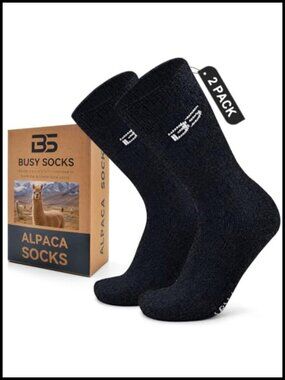 Extra Thick Baby Alpaca Merino Wool Blend Crew Boot Socks Warm Thermal